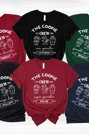 Custom Cookie Crew Matching Family ChristmasOne Size Shirts - PersonalizedOne Size Shirt
