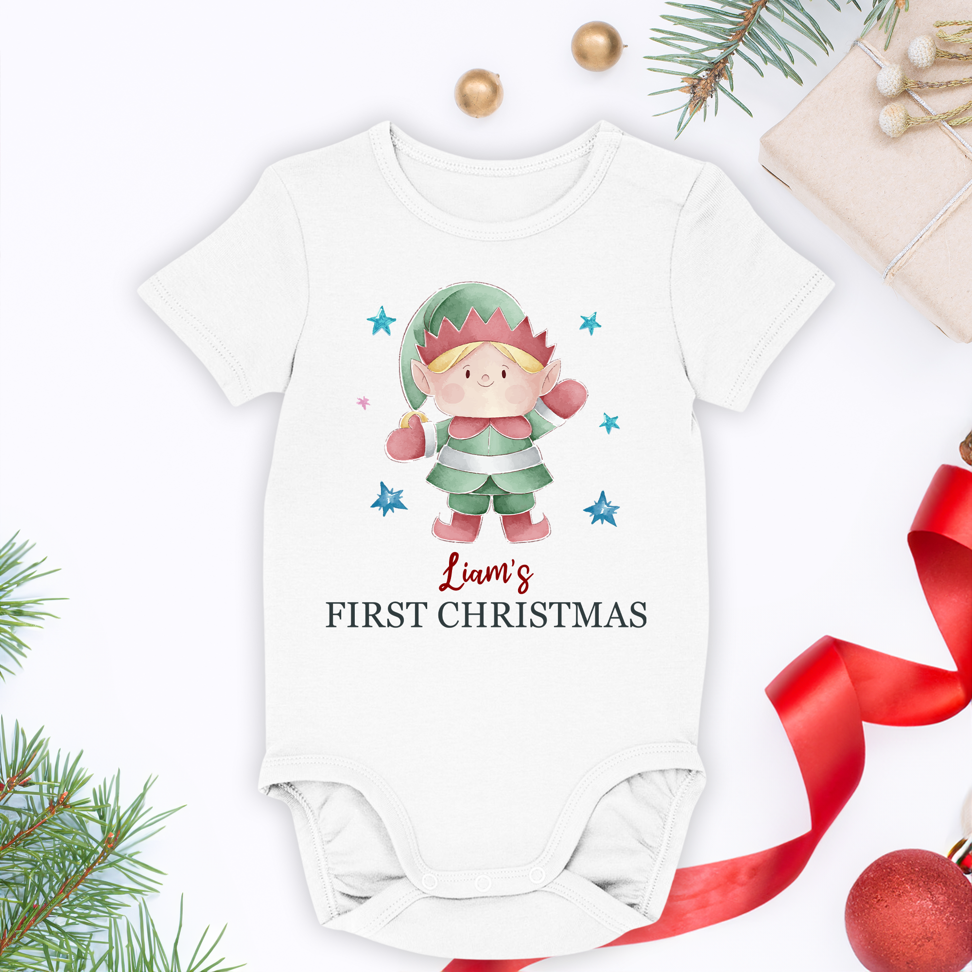 Baby 1st Christmas Gift For Newborn - Personalized Baby Onesie - Image 4