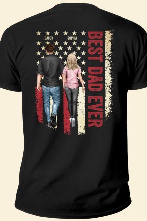 Best Dad Ever - Dad & Kids - Personalized Back PrintedOne Size Shirt