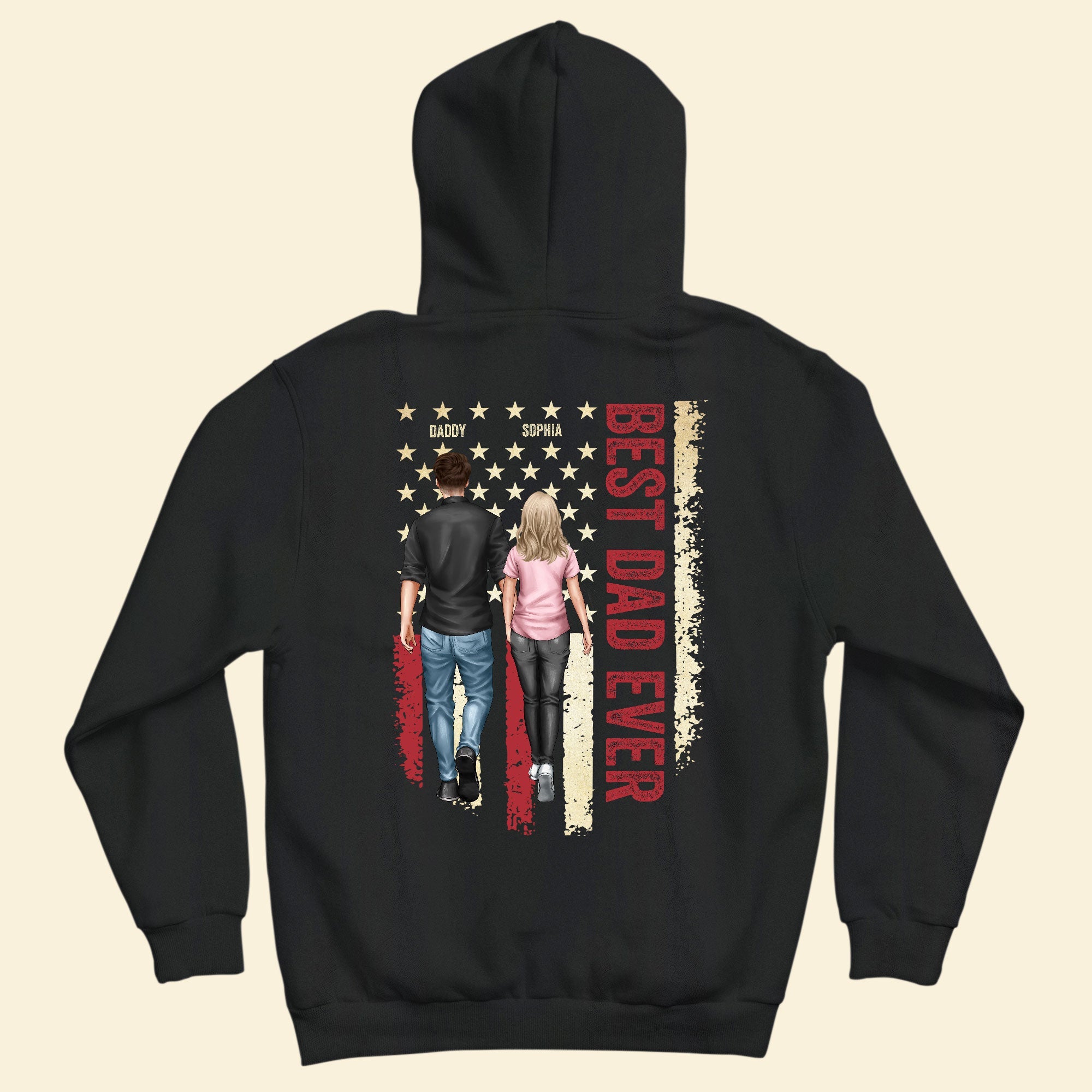 Best Dad Ever - Dad & Kids - Personalized Back PrintedOne Size Shirt - Image 5