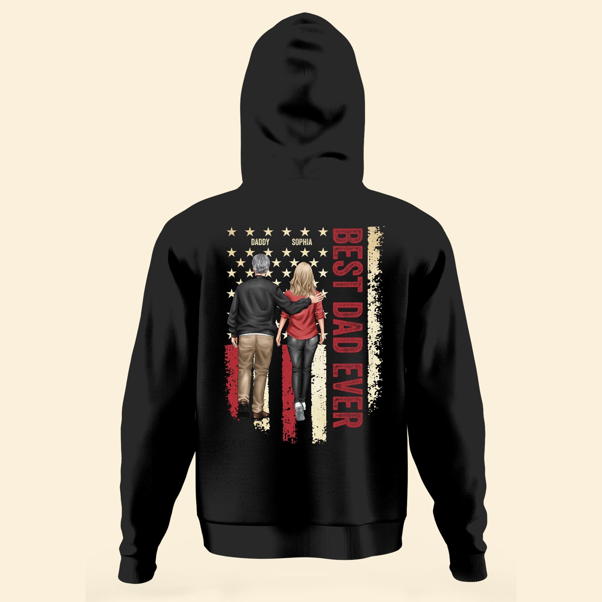 Best Dad Ever Ver 2 - Personalized Back PrintedOne Size Shirt Father's Day - Image 3