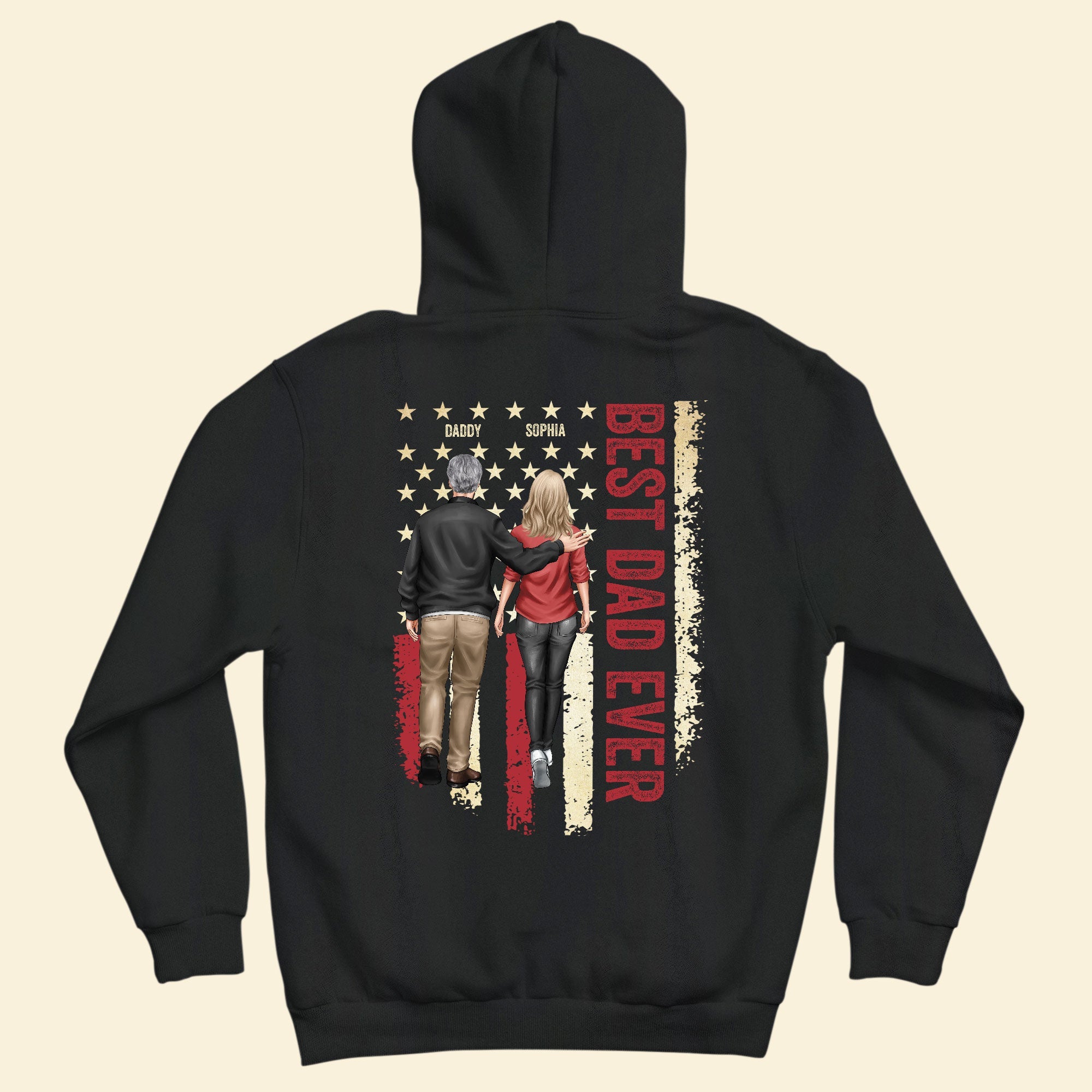 Best Dad Ever Ver 2 - Personalized Back PrintedOne Size Shirt Father's Day - Image 6