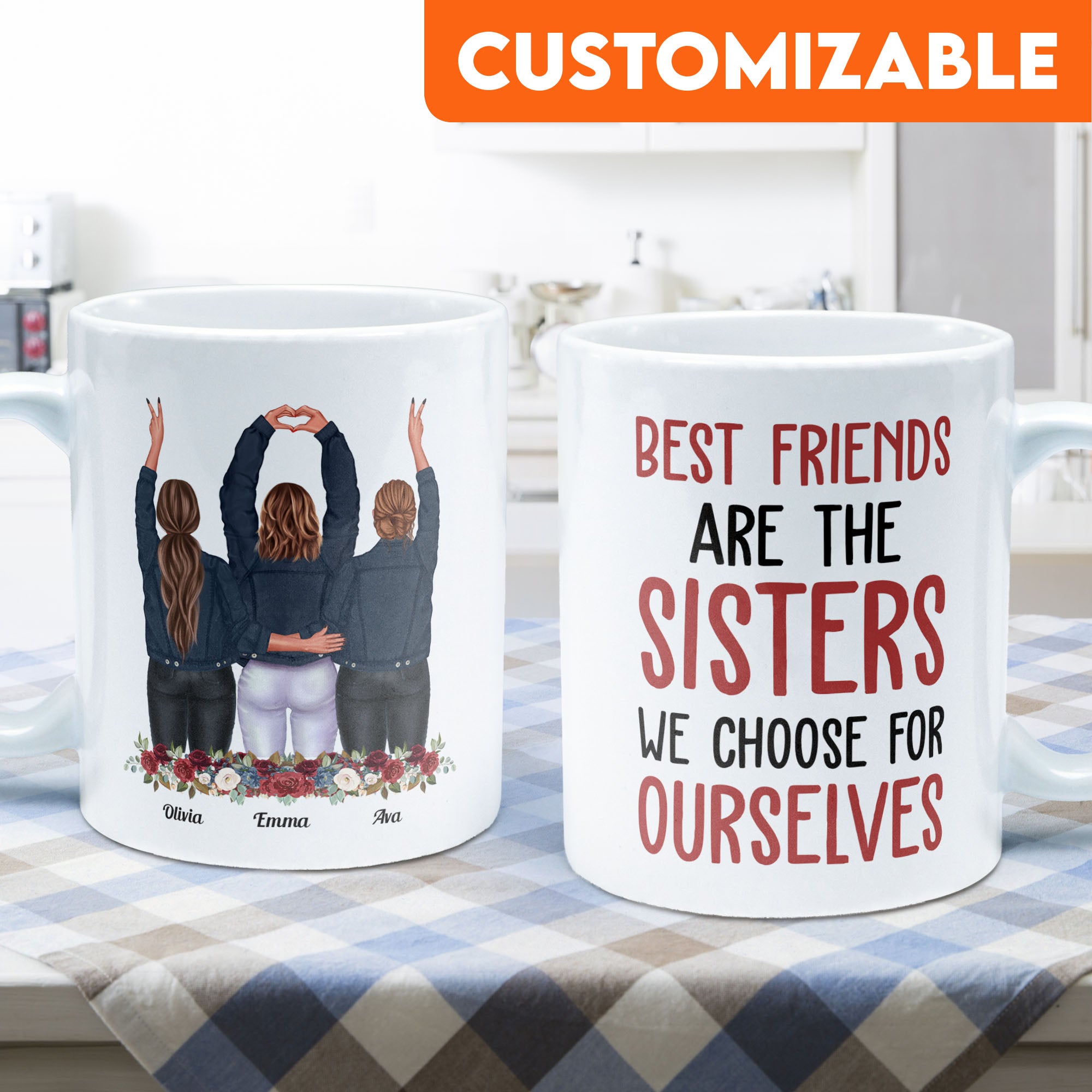 Best Friends Are The Sisters We Choose For Ourselves - Personalized Mug - Birthday, Christmas Gift For Her, Friends, BFF, Besties, Best Friends, Soul Sisters - Image 2