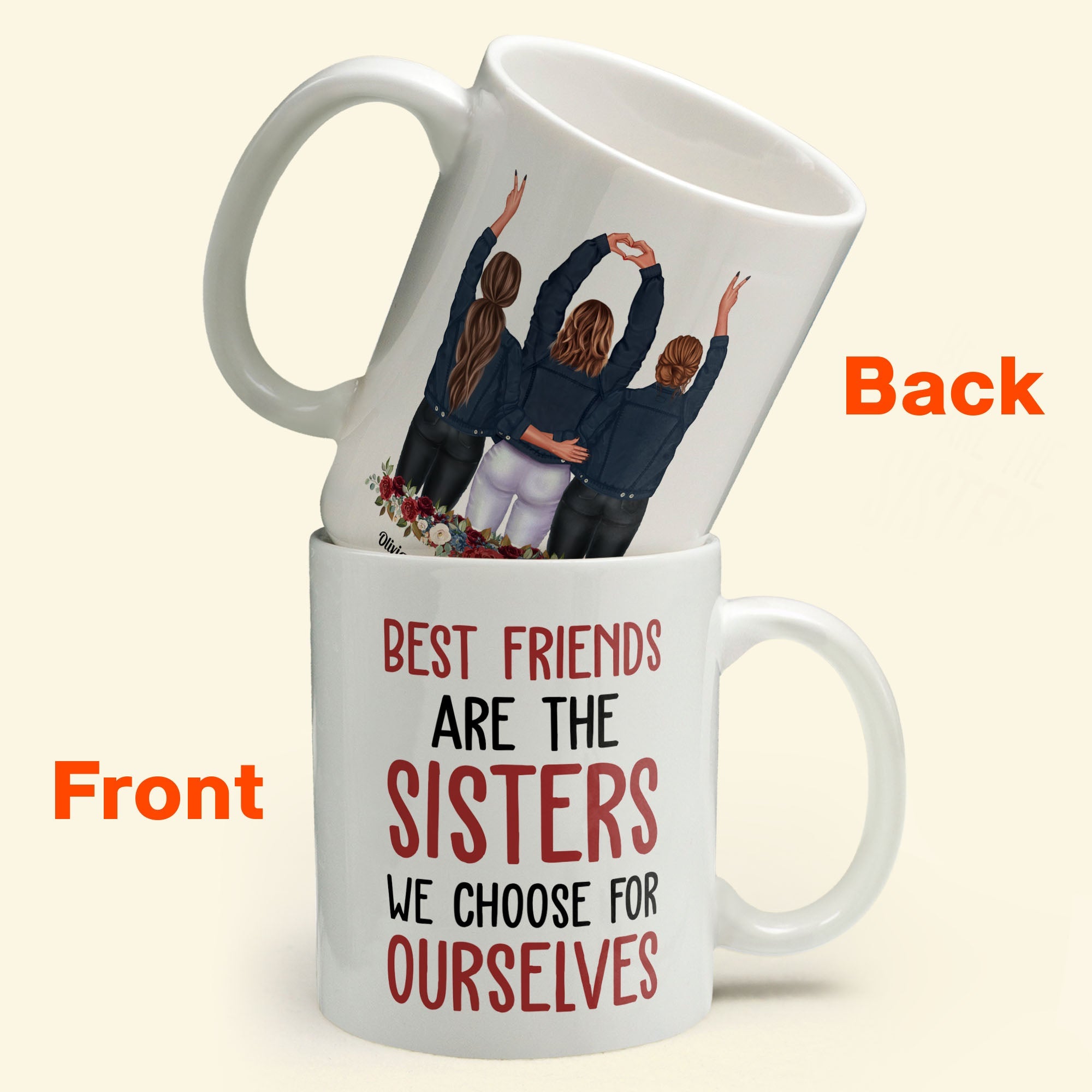 Best Friends Are The Sisters We Choose For Ourselves - Personalized Mug - Birthday, Christmas Gift For Her, Friends, BFF, Besties, Best Friends, Soul Sisters - Image 5