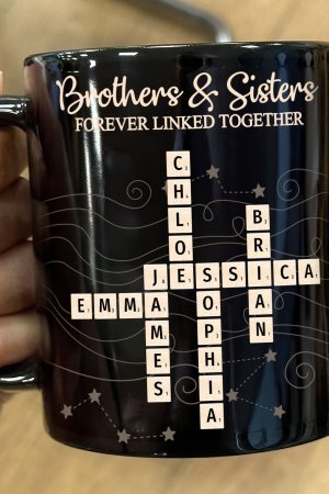 Brothers & Sisters Forever Linked Together New Version - Personalized Mug