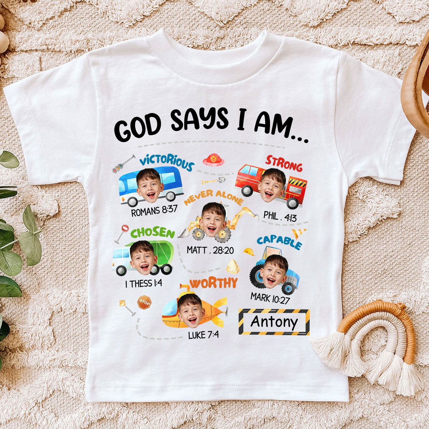 Custom Face Construction Machines - Personalized Photo Shirt - Image 2