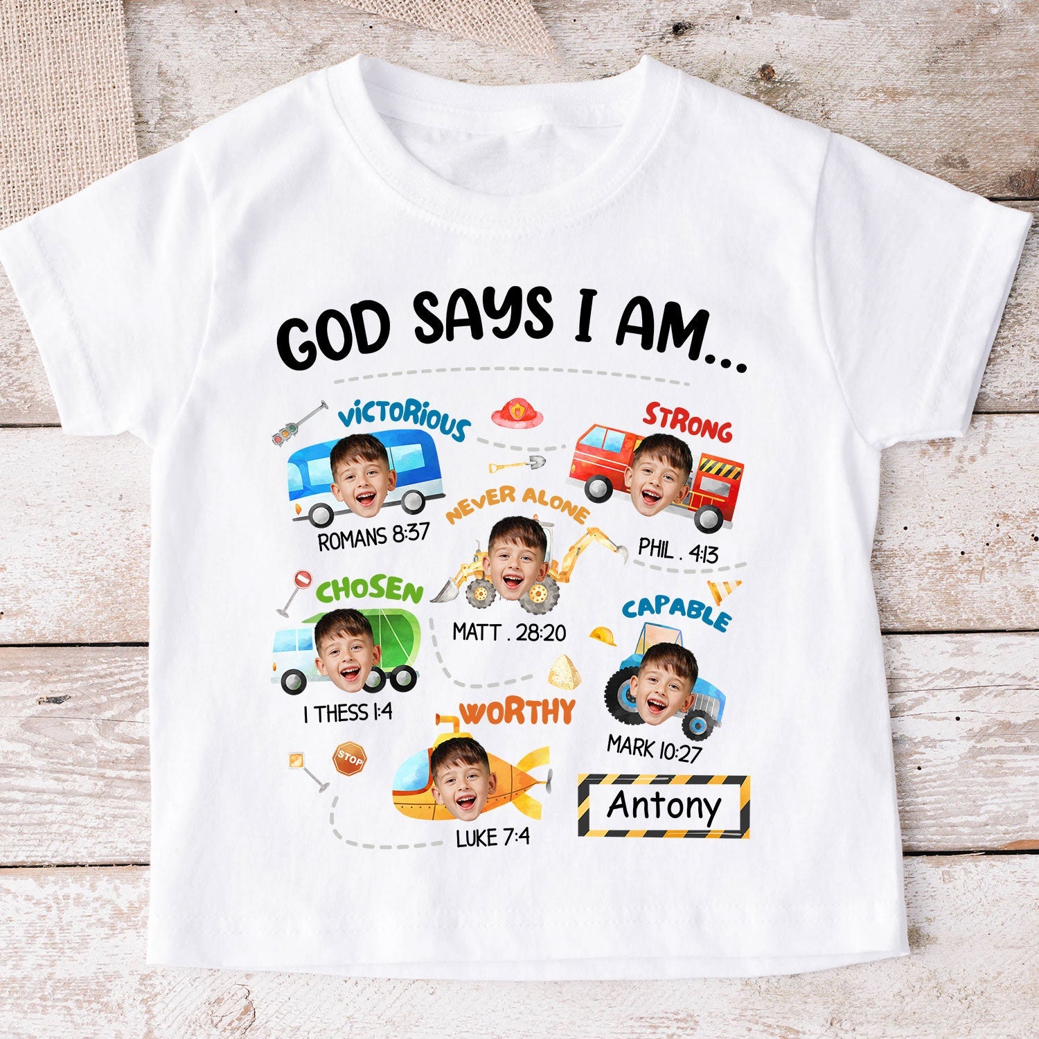 Custom Face Construction Machines - Personalized Photo Shirt - Image 4