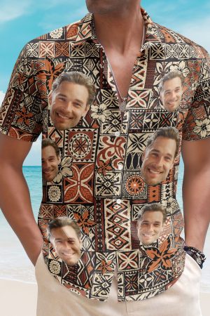 Custom Face Funny Photo Hawaii Tribal For Men, Women - Custom Photo Hawaiian Shirts