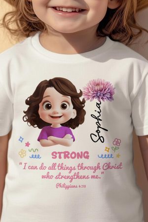 Custom Name Matching With Bible Verse Gift For Kids - Personalized Shirt