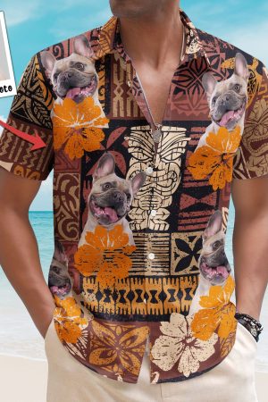 Custom Photo Funny Pet Family Friends Tiki Tropical Summer - Custom Photo Hawaiian Shirts