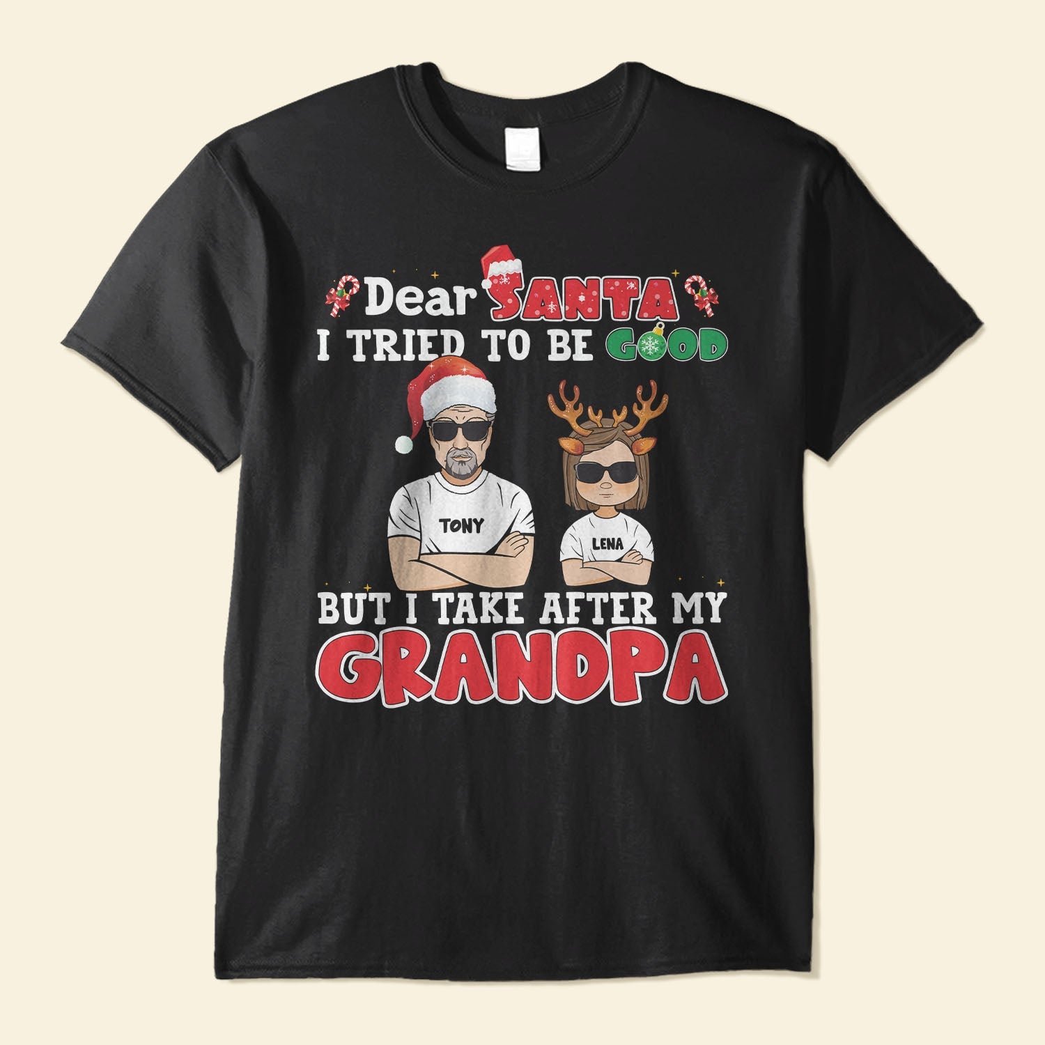 Dear Santa I Tried To Be Good - Personalized Shirt - Christmas Gift For Grandkid, Son,Daughter