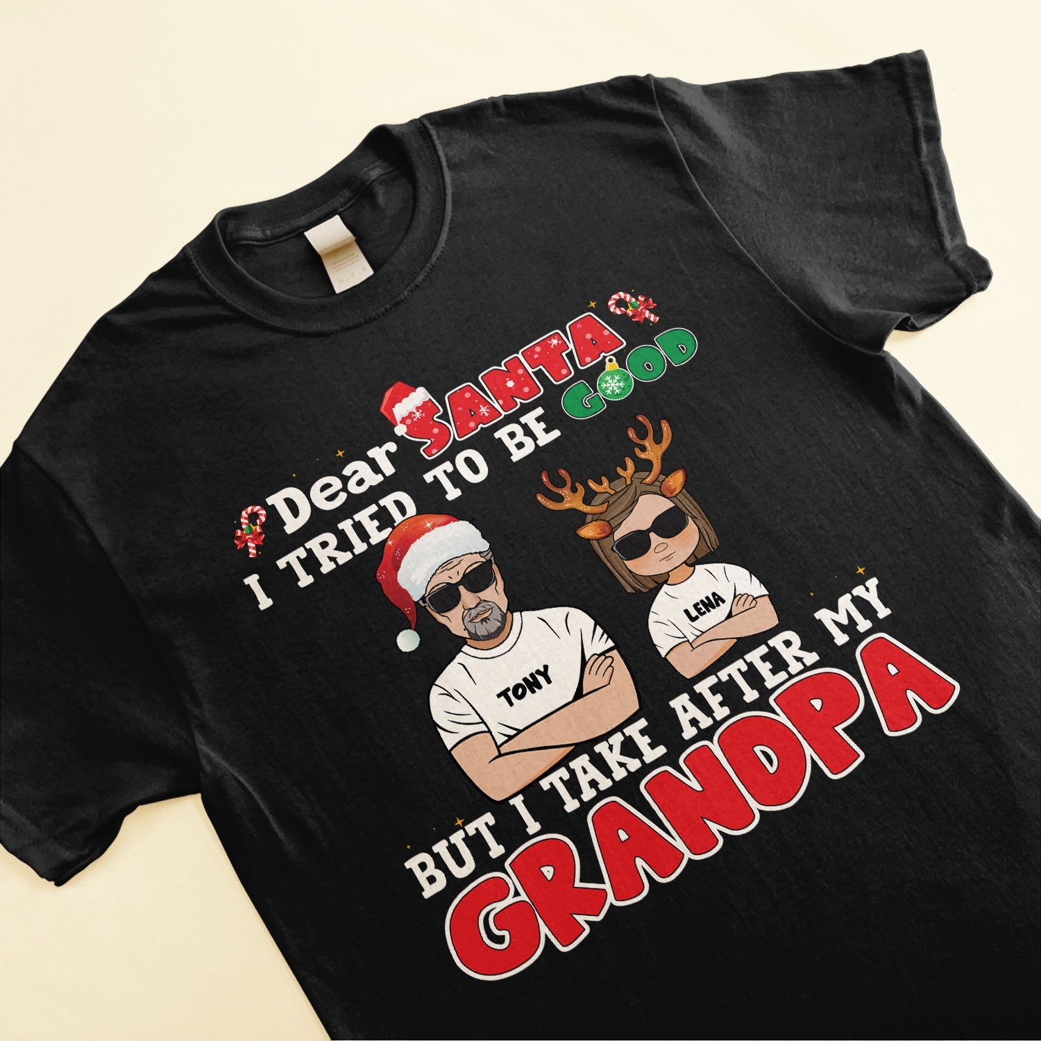 Dear Santa I Tried To Be Good - Personalized Shirt - Christmas Gift For Grandkid, Son,Daughter - Image 3