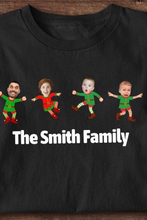 Family Elf Custom Face - Personalized PhotoOne Size Shirt