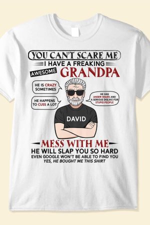 I Have A Freaking Awesome Grandpa - Personalized Shirt - Birthday, Back To School Gift For Grandkids, Grandchildren, Grandson, Granddaughter