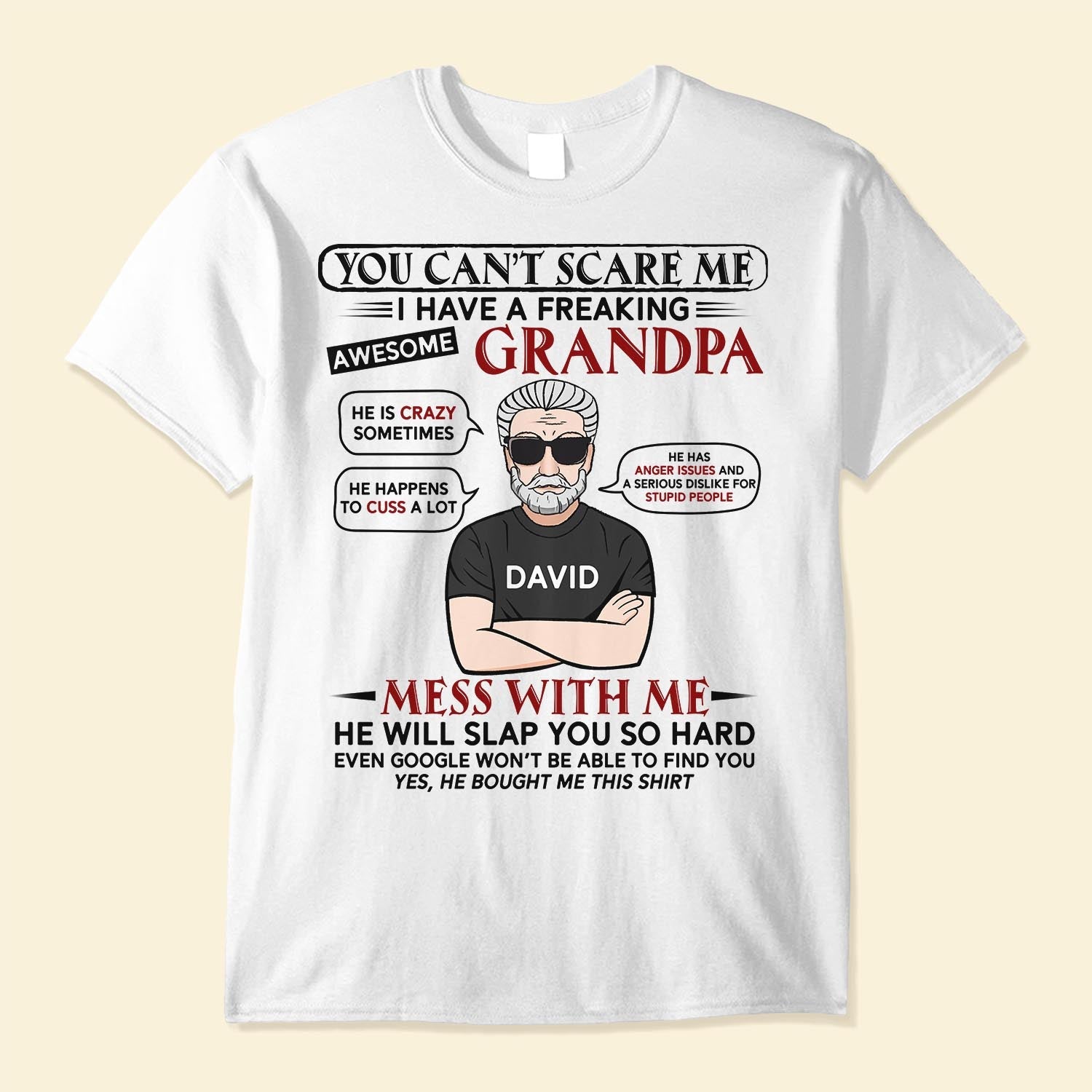 I Have A Freaking Awesome Grandpa - Personalized Shirt - Birthday, Back To School Gift For Grandkids, Grandchildren, Grandson, Granddaughter
