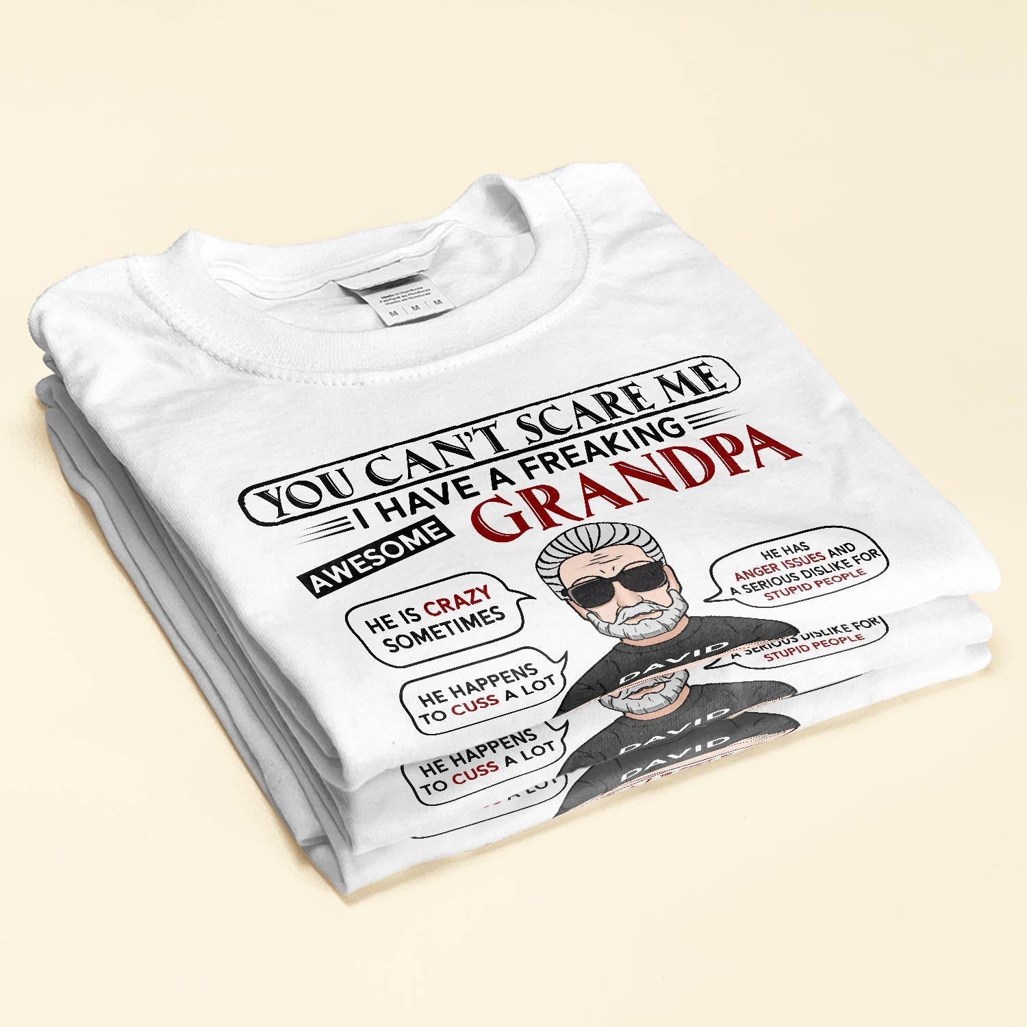I Have A Freaking Awesome Grandpa - Personalized Shirt - Birthday, Back To School Gift For Grandkids, Grandchildren, Grandson, Granddaughter - Image 2