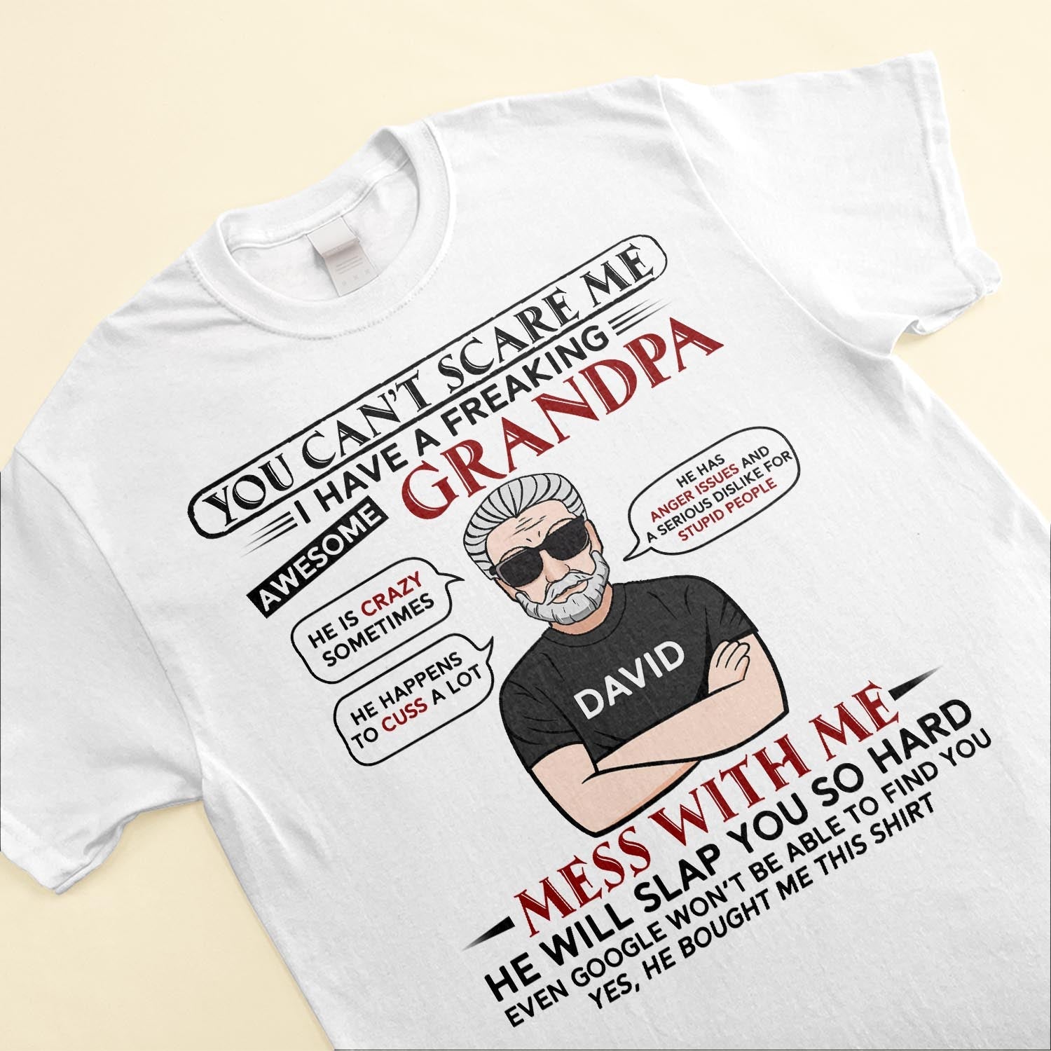 I Have A Freaking Awesome Grandpa - Personalized Shirt - Birthday, Back To School Gift For Grandkids, Grandchildren, Grandson, Granddaughter - Image 3