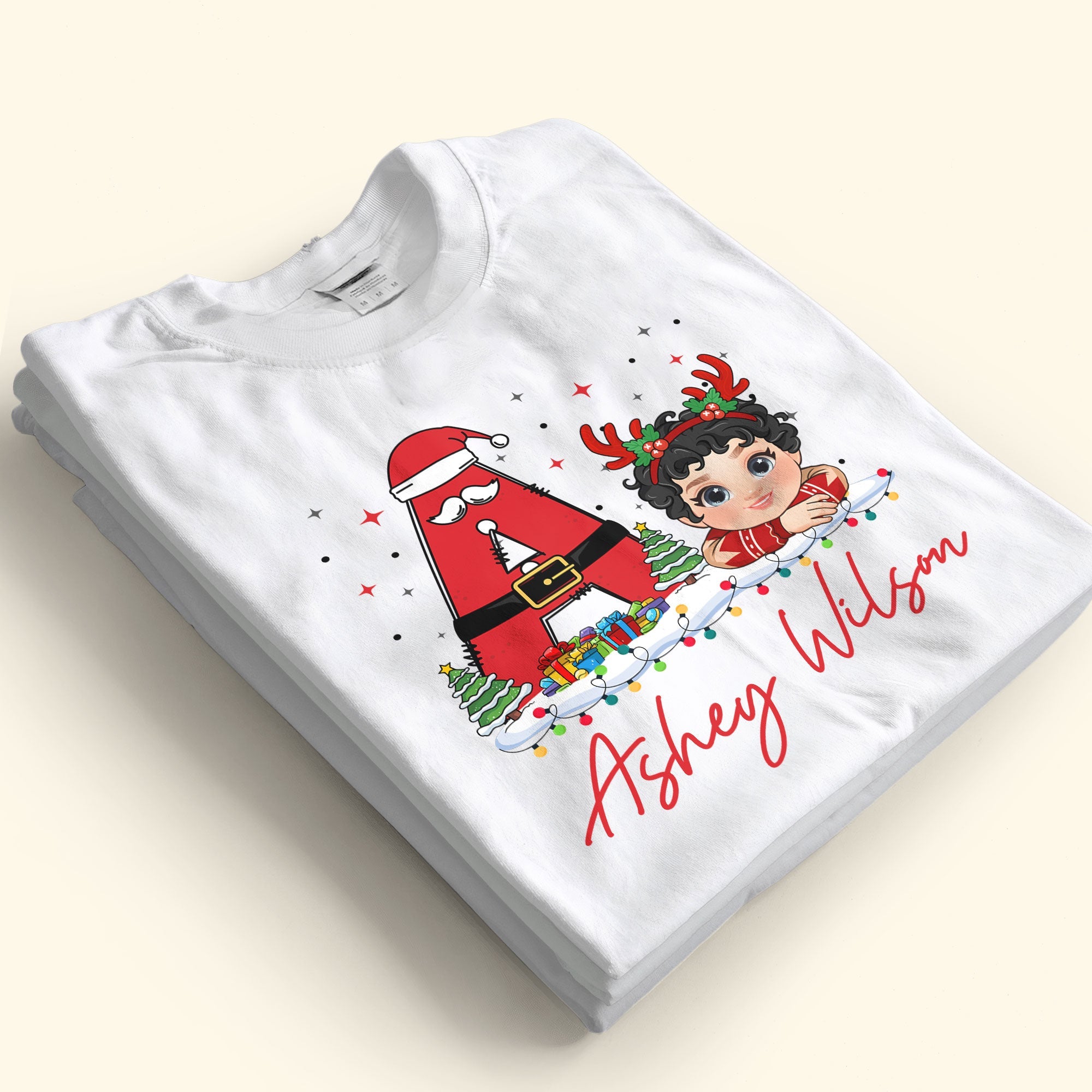 Kids Toddler Christmas Custom Name - Personalized Shirt - Image 2