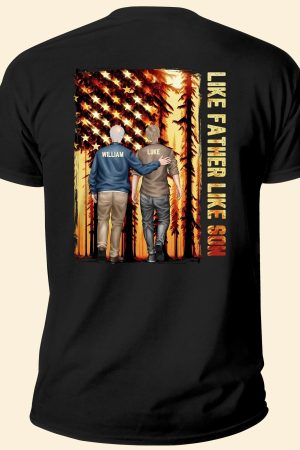 Like Father Like Son - Personalized Back Printed Shirt