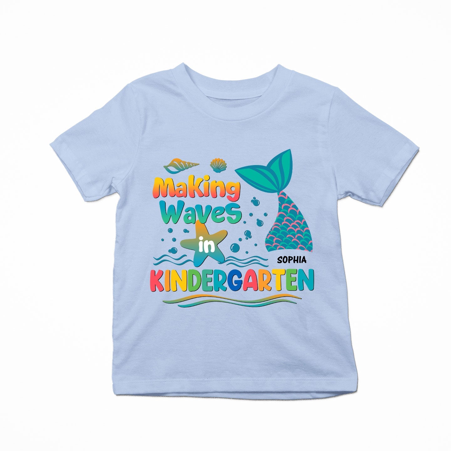 Making Wave In Kindergarten,1St Grade, 2Nd Grade - Personalized Shirt - Back To School Gift For Kids, Daughter, Niece, Grandkid - Image 2