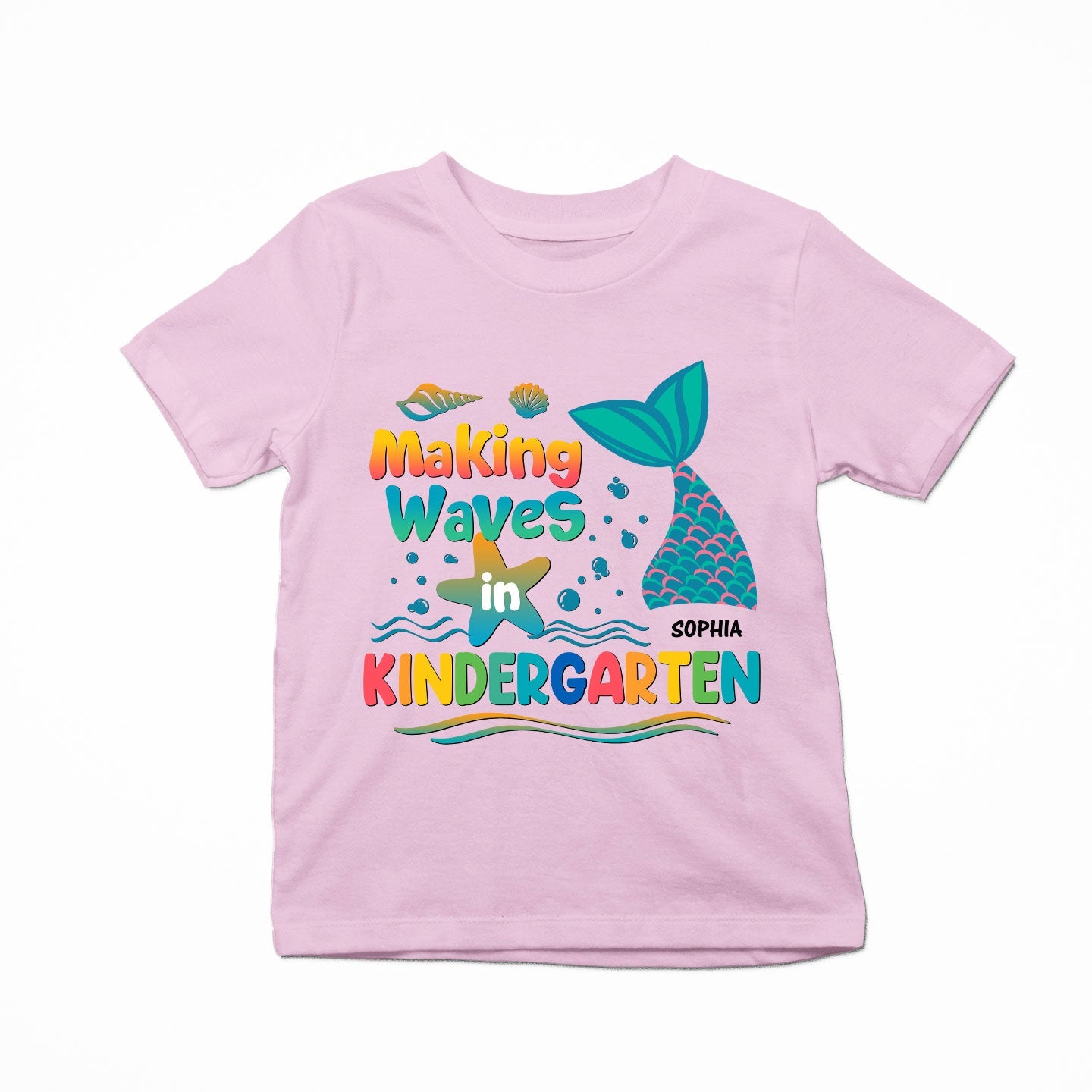 Making Wave In Kindergarten,1St Grade, 2Nd Grade - Personalized Shirt - Back To School Gift For Kids, Daughter, Niece, Grandkid - Image 4