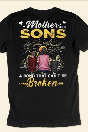 Mother And Son A Bond That Can't Be Broken - Personalized Back PrintedOne Size Shirt