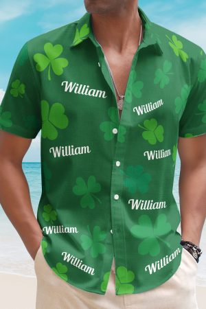 St.Patrick's Day Irish Shamrock Vintage Aloha Shirt - Custom Hawaiian Shirts