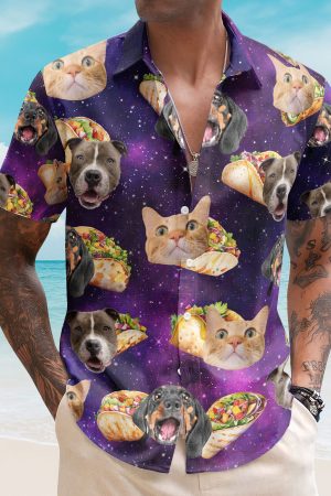 Taco Dog Cat - Personalized Photo Hawaiian Shirt