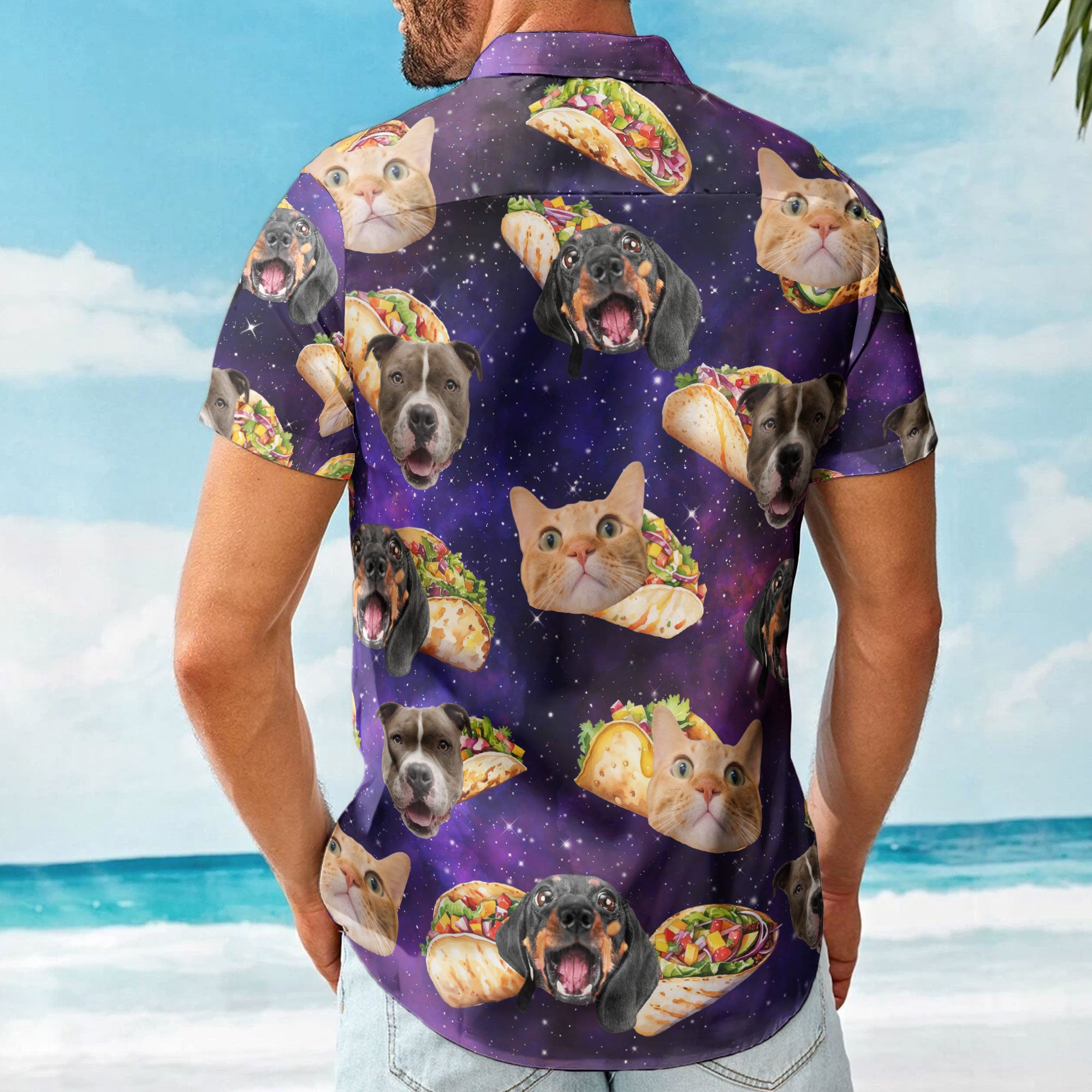 Taco Dog Cat - Personalized Photo Hawaiian Shirt - Image 2