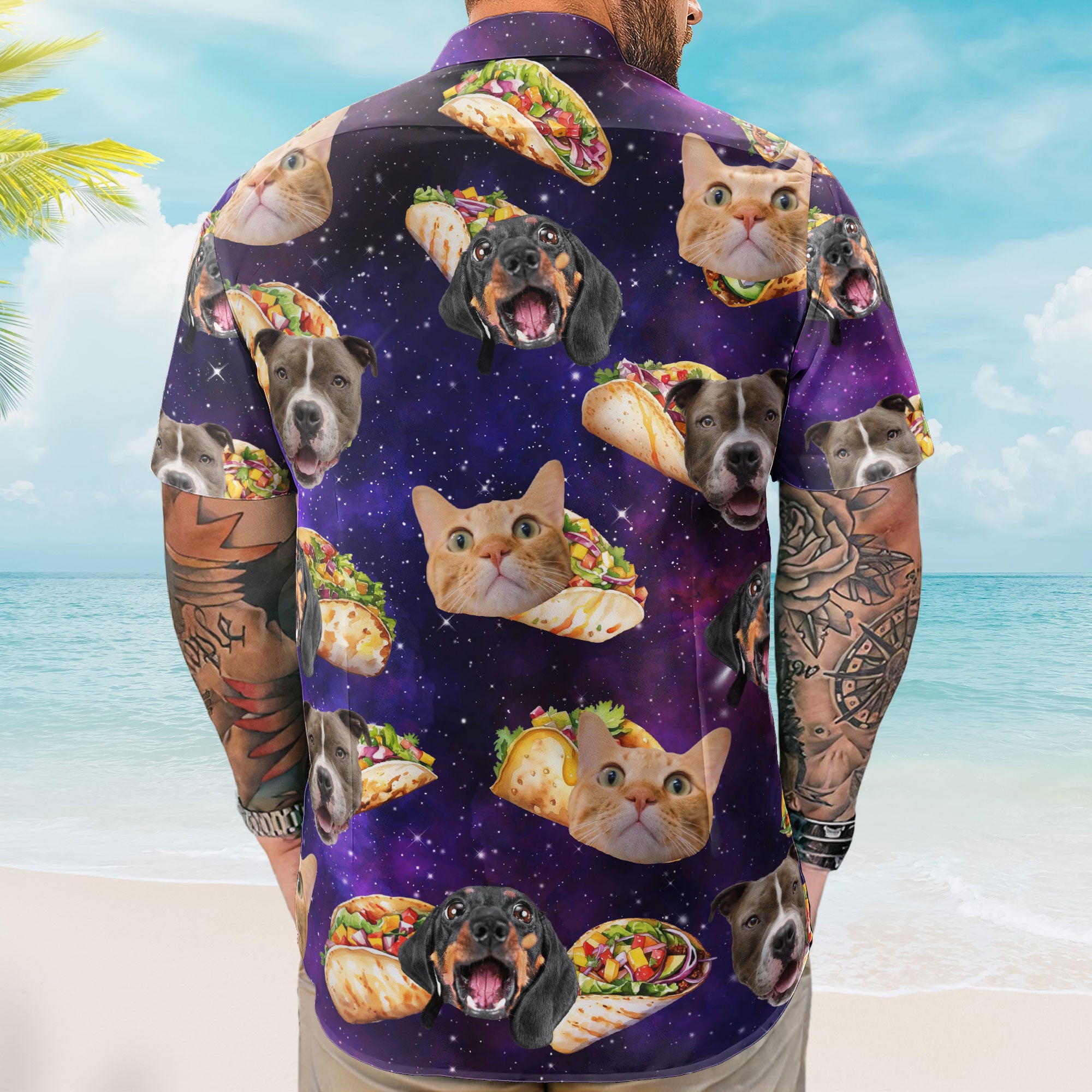 Taco Dog Cat - Personalized Photo Hawaiian Shirt - Image 5